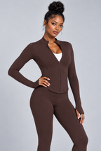 Fitted High Neck Zip Up Active Jacket