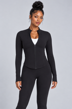 Fitted High Neck Zip Up Active Jacket