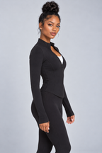 Fitted High Neck Zip Up Active Jacket