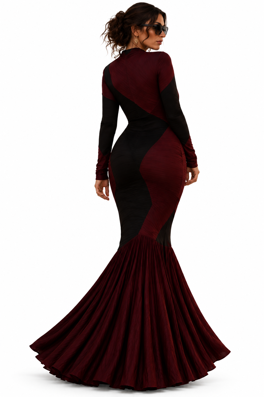 Burgundy Mermaid Maxi Dress