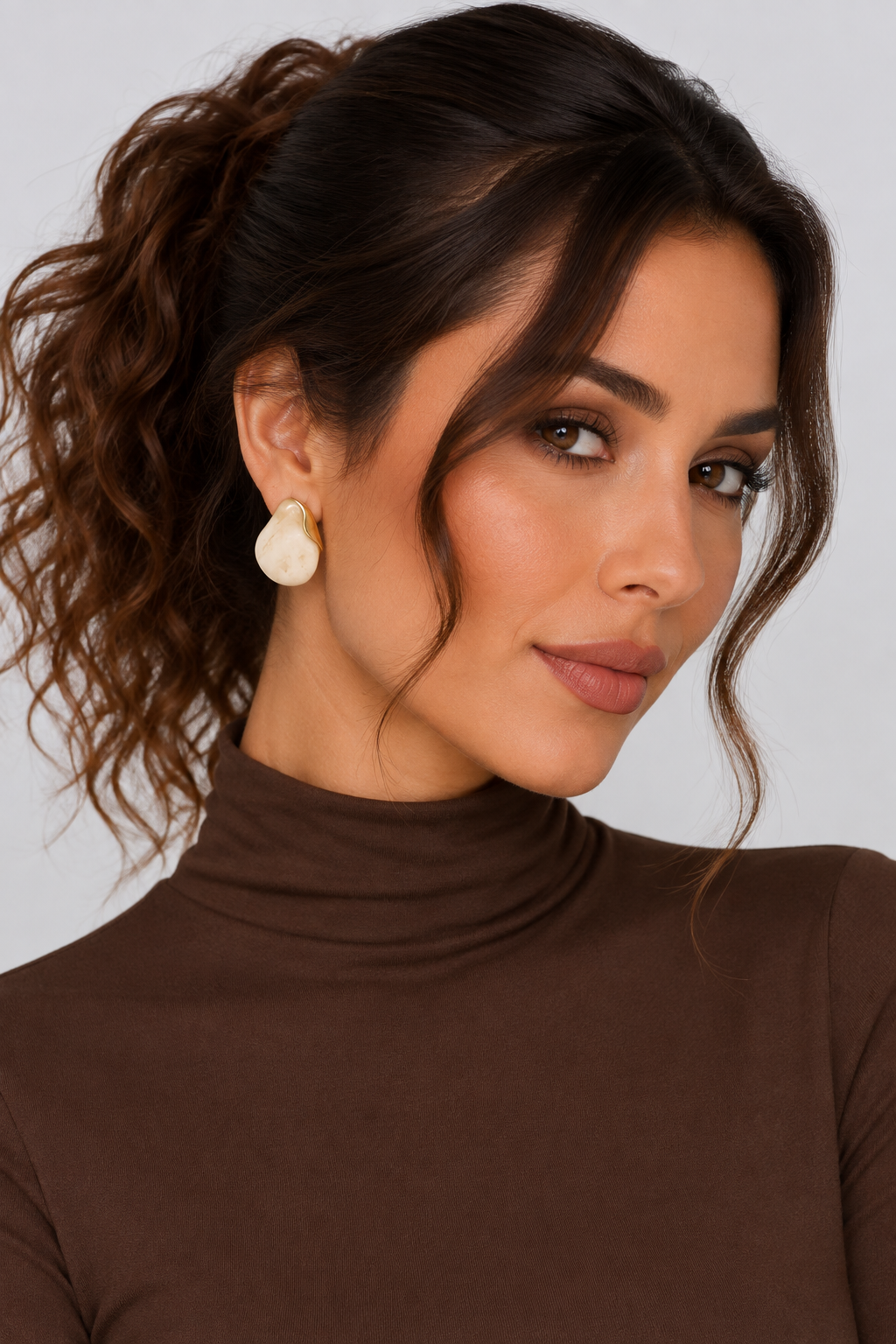 Ivory & Gold Organic Statement Earrings