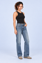 Bright Blue Sparkle Straight-Leg Jeans