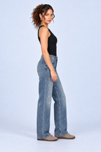 Bright Blue Sparkle Straight-Leg Jeans