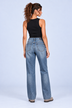 Bright Blue Sparkle Straight-Leg Jeans