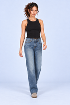 Bright Blue Sparkle Straight-Leg Jeans