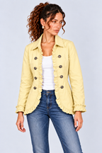 Ruffle-Trim Long Sleeve Fitted Jacket