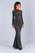 Charcoal Twist Waist Maxi Dress