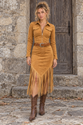 Cannel Western Fringe Midi Dress