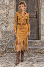 Cannel Western Fringe Midi Dress