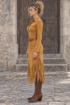 Cannel Western Fringe Midi Dress