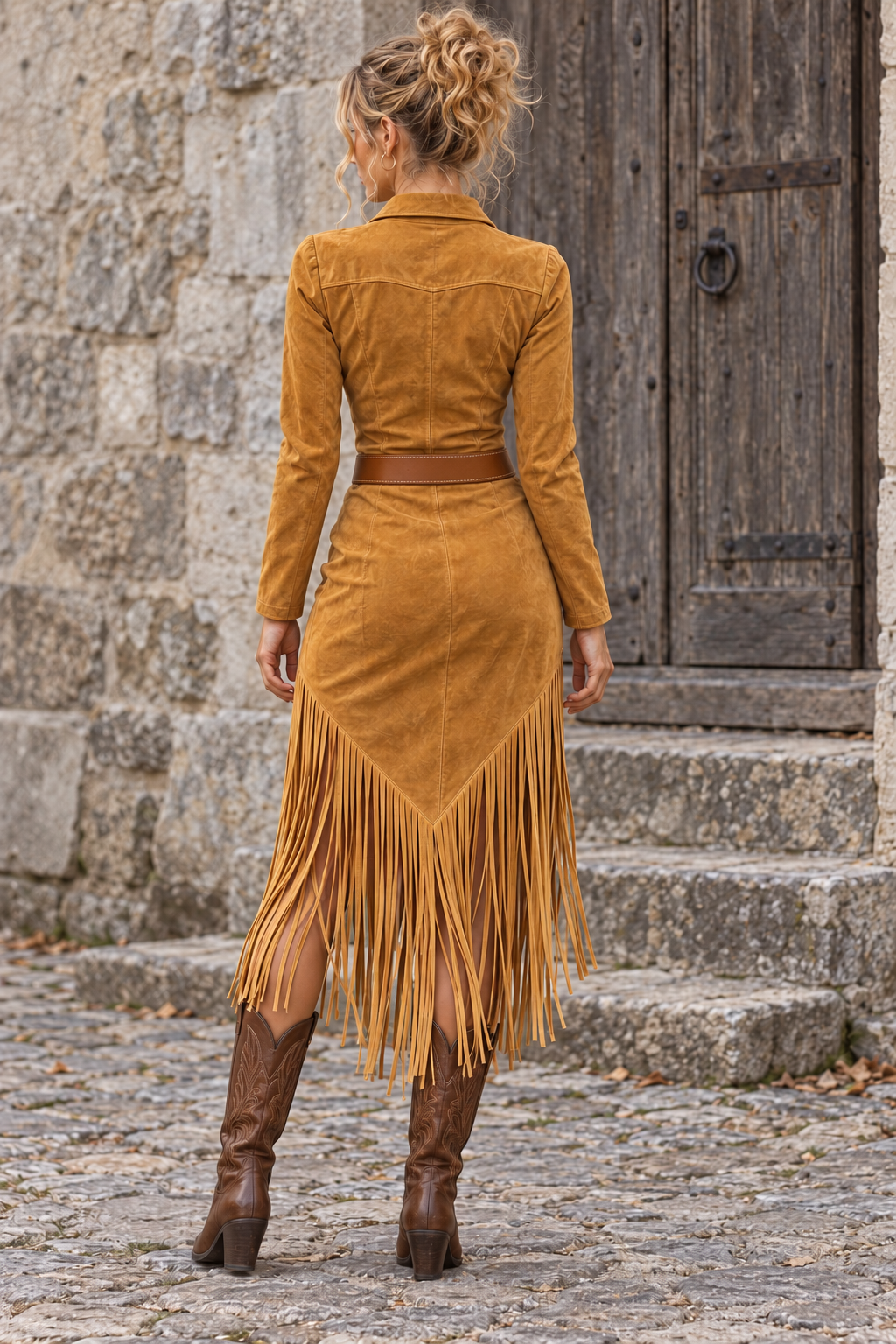 Cannel Western Fringe Midi Dress