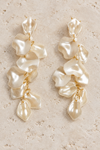 Ivory Petal Cascade Drop Earrings