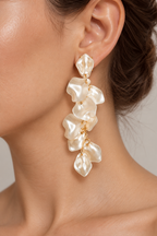 Ivory Petal Cascade Drop Earrings