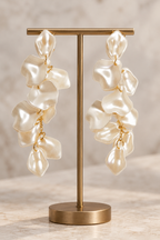 Ivory Petal Cascade Drop Earrings