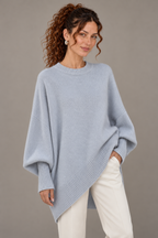 Asymmetric Hem Oversized Knit Sweater