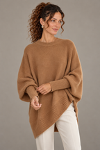 Asymmetric Hem Oversized Knit Sweater
