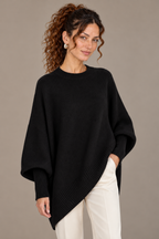 Asymmetric Hem Oversized Knit Sweater