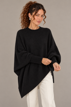 Asymmetric Hem Oversized Knit Sweater