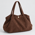 Brown Suede-Effect Slouchy Tote Bag