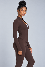 Fitted High Neck Zip Up Active Jacket